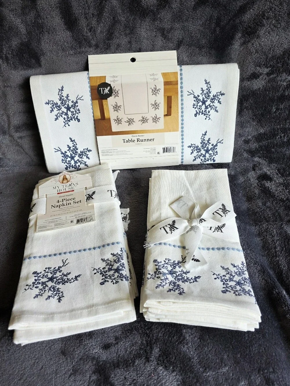New my Texas House Floral Cotton Reversible Table Runner 14